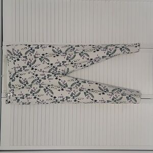 Liz Claiborne Floral Print Pants - White and Purple